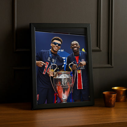 Cadre photo Paris Saint-Germain Désiré Doué x Ousmane Dembélé