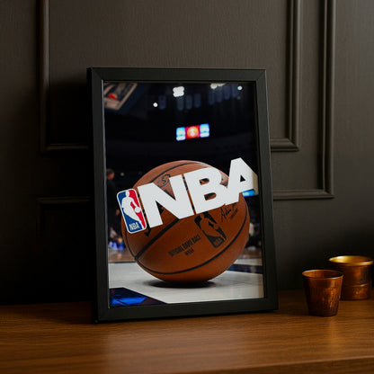 Cadre photo NBA - Ballon, logo
