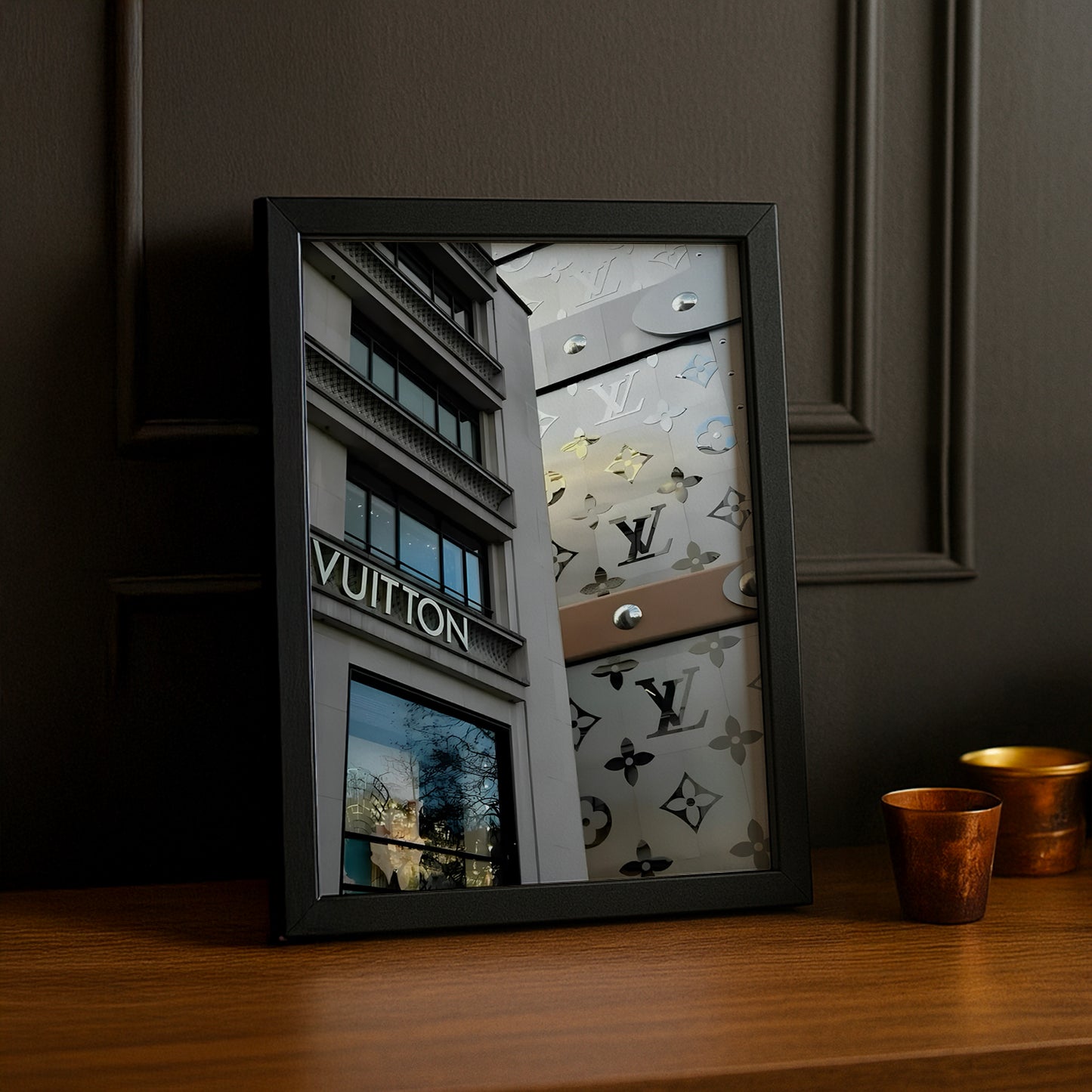 Cadre photo Louis Vuitton devanture en verre