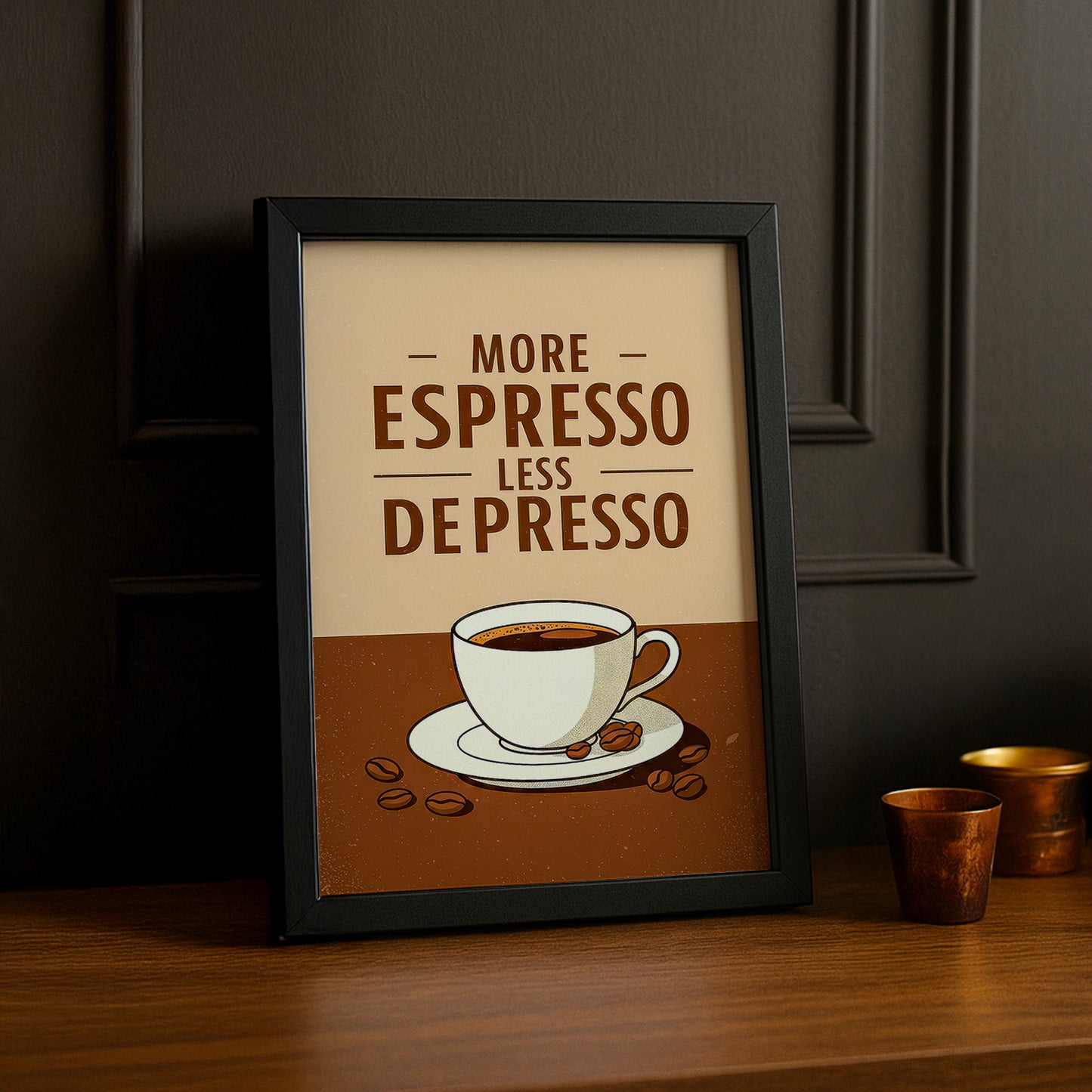 Cadre photo Café - Less Depresso