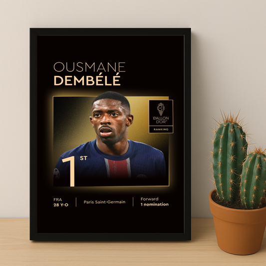 Poster Ousmane Dembélé Gagnant du Ballon d'Or 2025