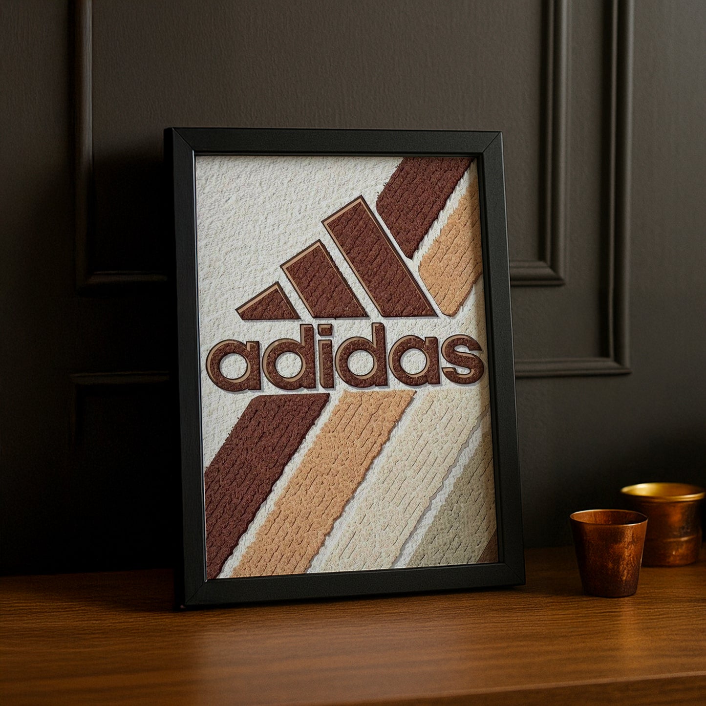 Cadre photo Adidas - Aesthetic Beige Logo