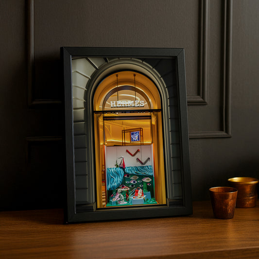 Cadre photo Hermès - Vitrine Bleu