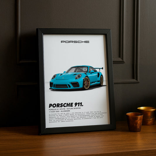 Cadre photo Porsche 911 GT3 RS Bleu
