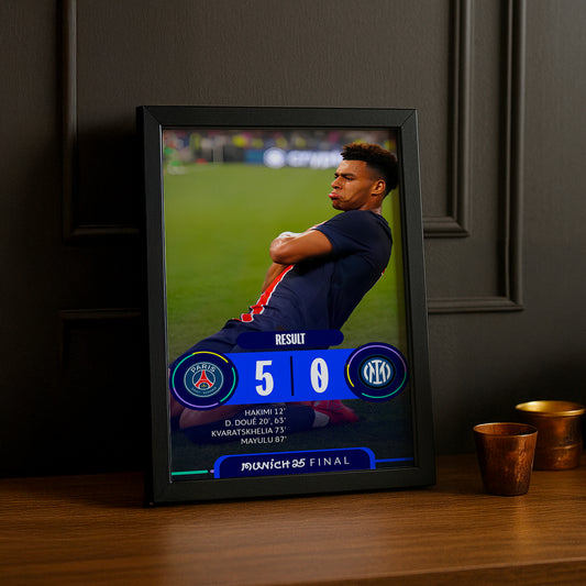 Cadre photo Désiré Doué PSG Ligue des champions