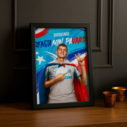 Poster encadrée Olympique de Marseille - Benjamin Pavard