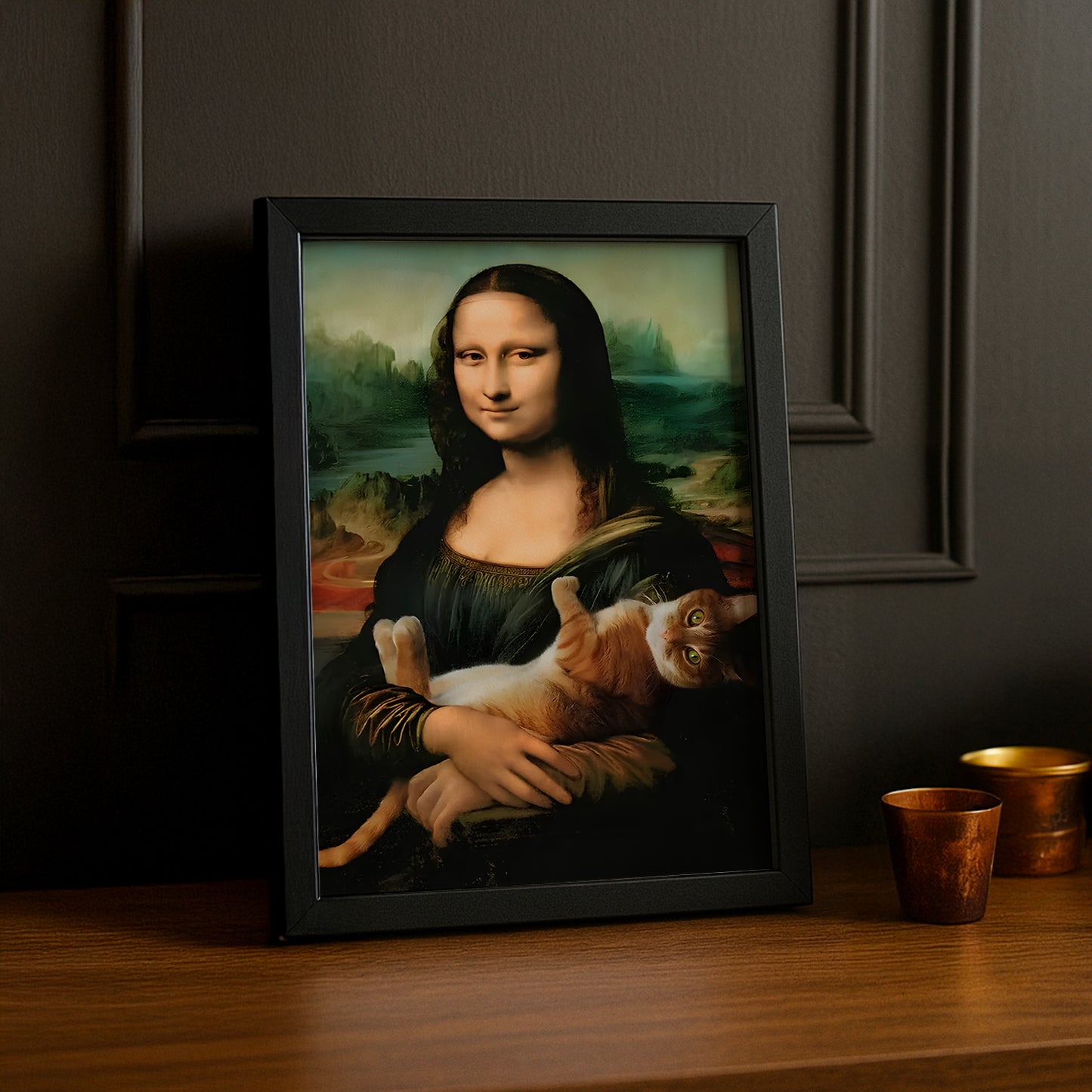 Cadre photo Mona Lisa La Joconde Chat