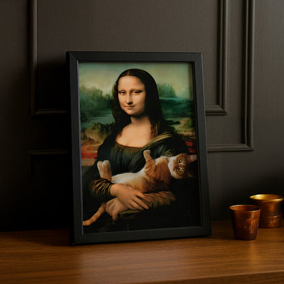 Cadre photo Mona Lisa La Joconde Chat