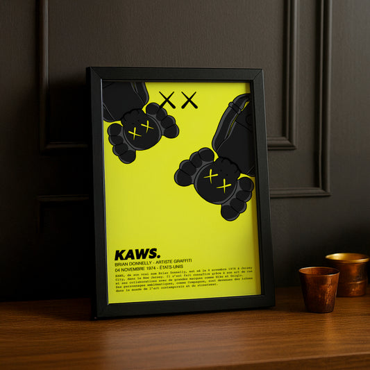 Cadre photo Kaws Double Companion jaune