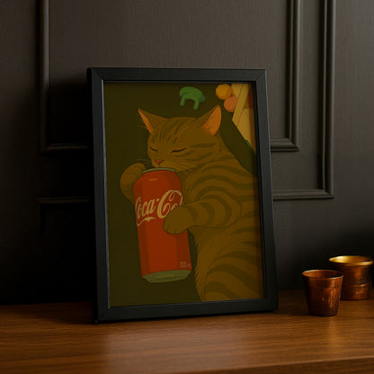 Cadre Photo Coca-Cola - Chat