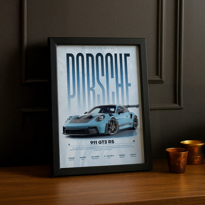 Cadre photo Porsche GT3 RS 911 bleu