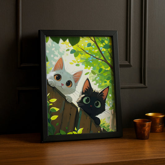 Cadre Photo Chat - Jardin