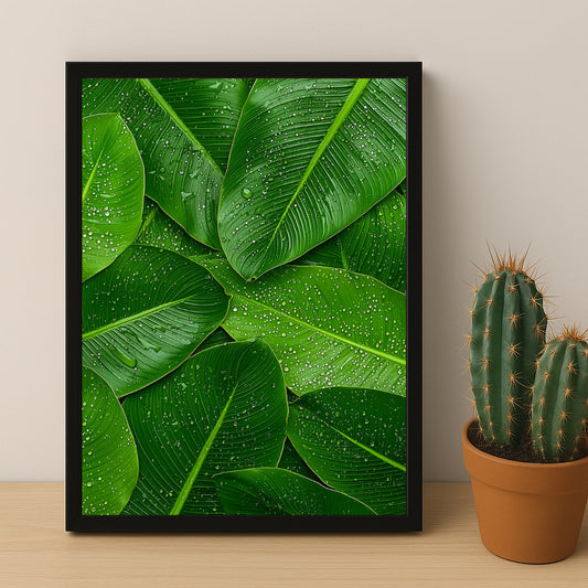 Poster Naturel - Feuille verte