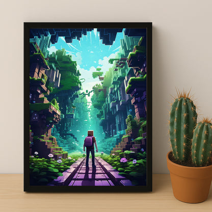 Cadre photo Minecraft - Cavernes et falaises