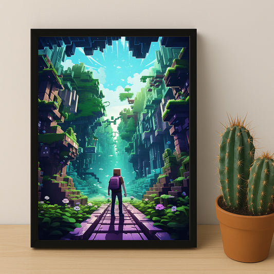 Cadre photo Minecraft - Cavernes et falaises