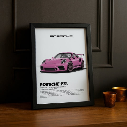 Cadre photo Porsche 911 GT3 RS Rose