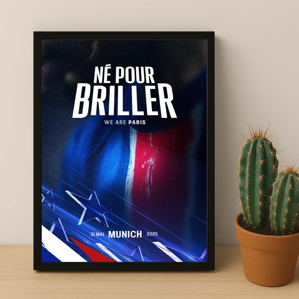 Cadre photo Paris Saint-Germain Né pour briller
