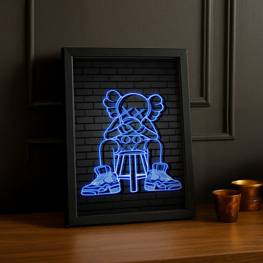 Cadre photo Kaws - Led Bleu