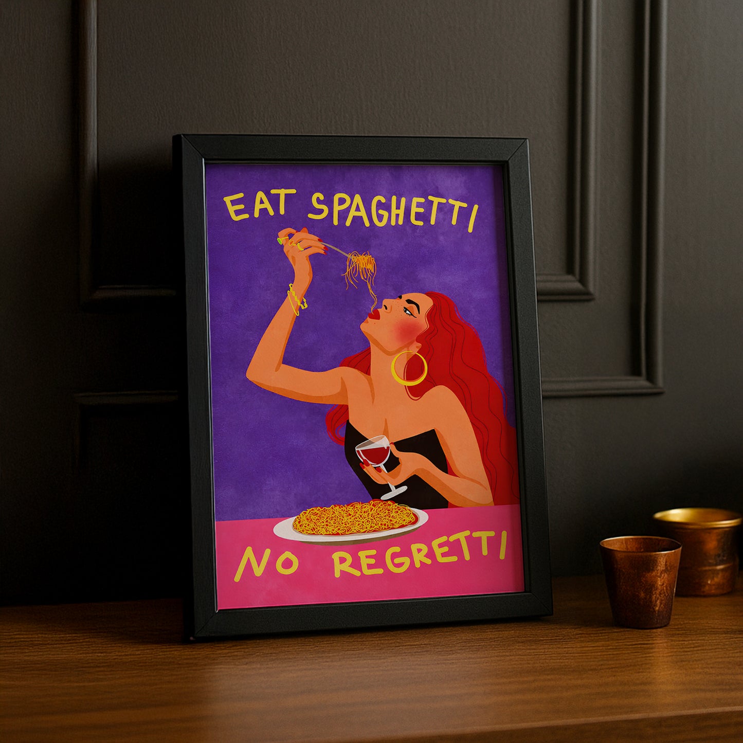 Cadre photo Citation - Eat Spaghetti