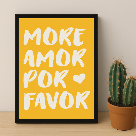 Cadre photo Citation - More Amor Por Favor Yellow