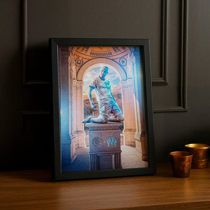 Poster encadrée Olympique de Marseille - Statue