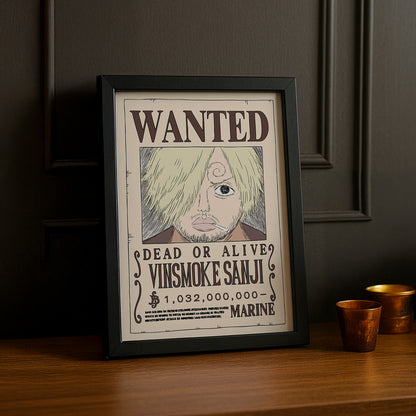Cadre photo One Piece - Wanted Vinsmoke Sanji
