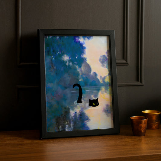 Cadre photo Chat nage