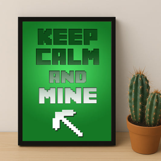Cadre photo Minecraft - Keep Calm And Mine