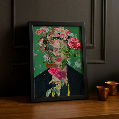 Cadre photo Frida Kahlo Fleurs