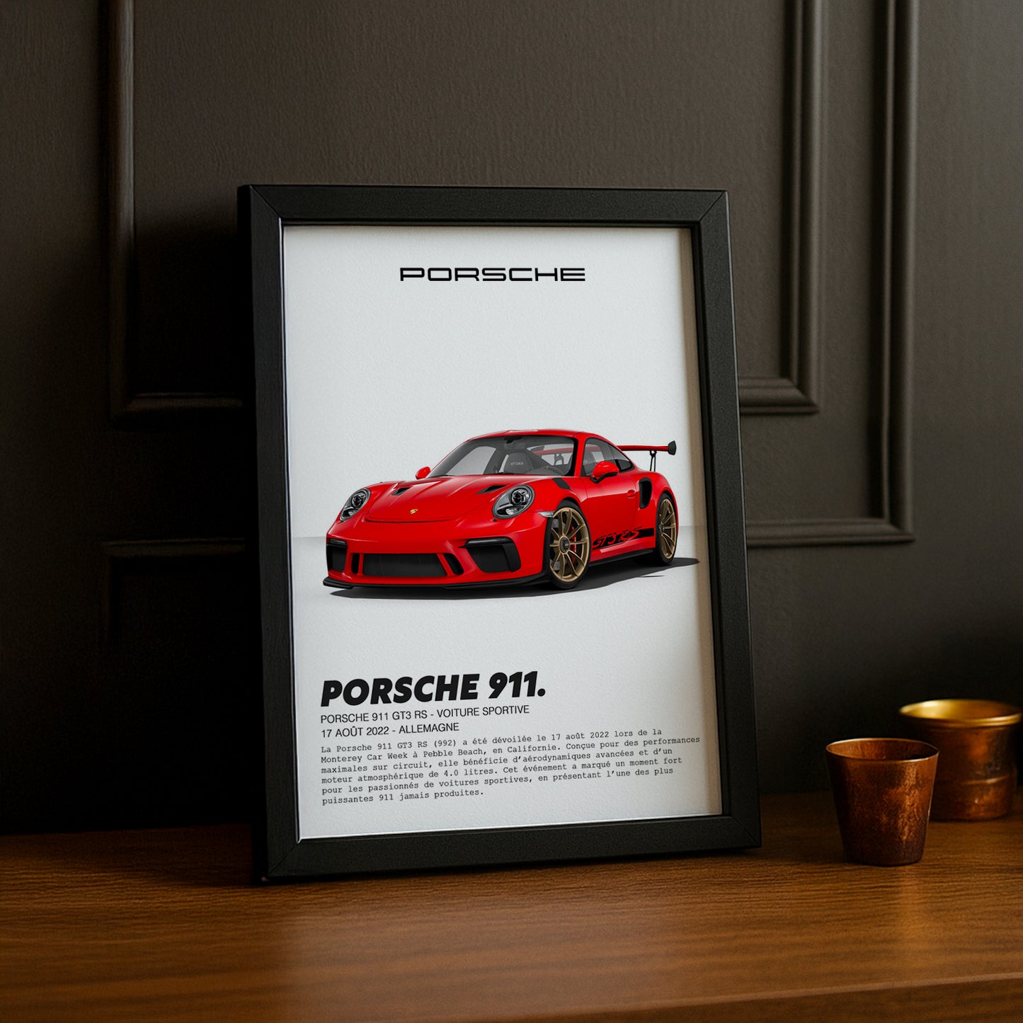 Cadre photo Porsche 911 GT3 RS Rouge