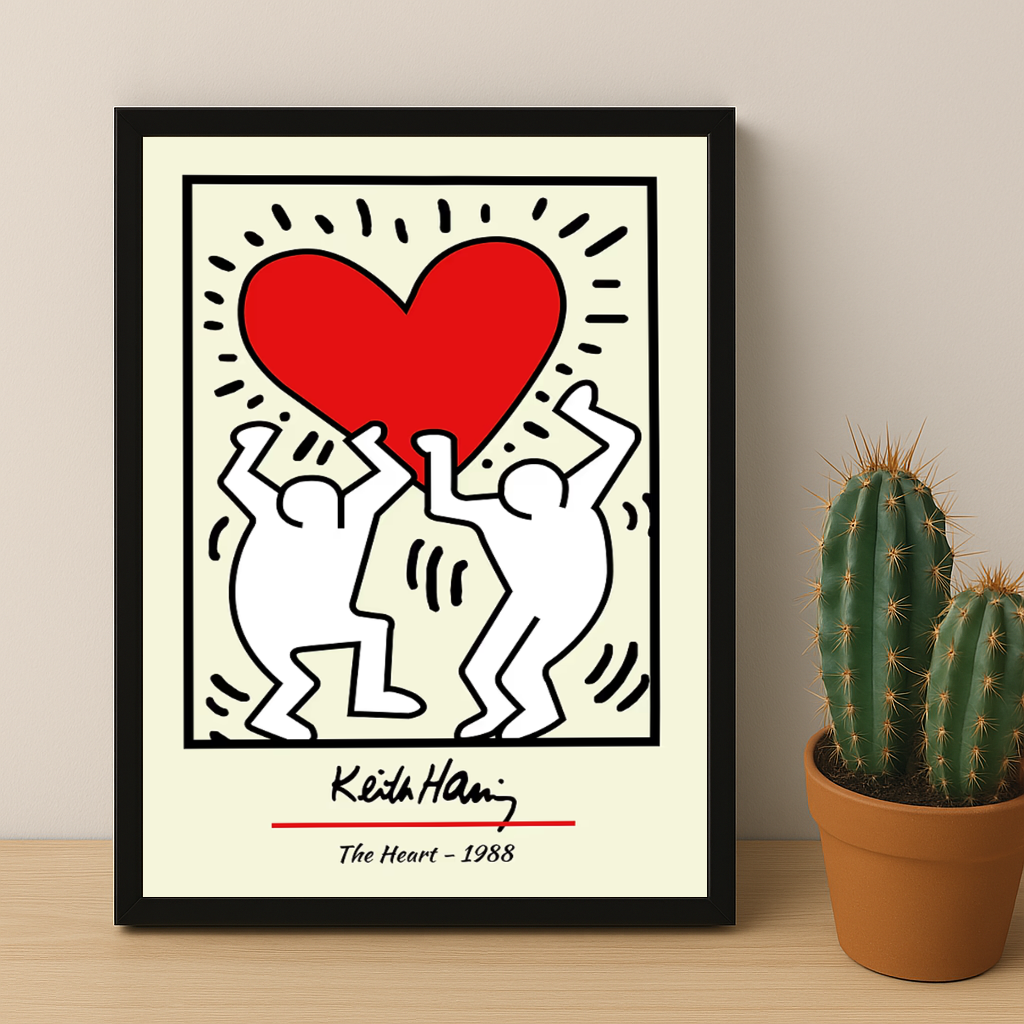 Cadre photo Keith Haring The Heart 1988
