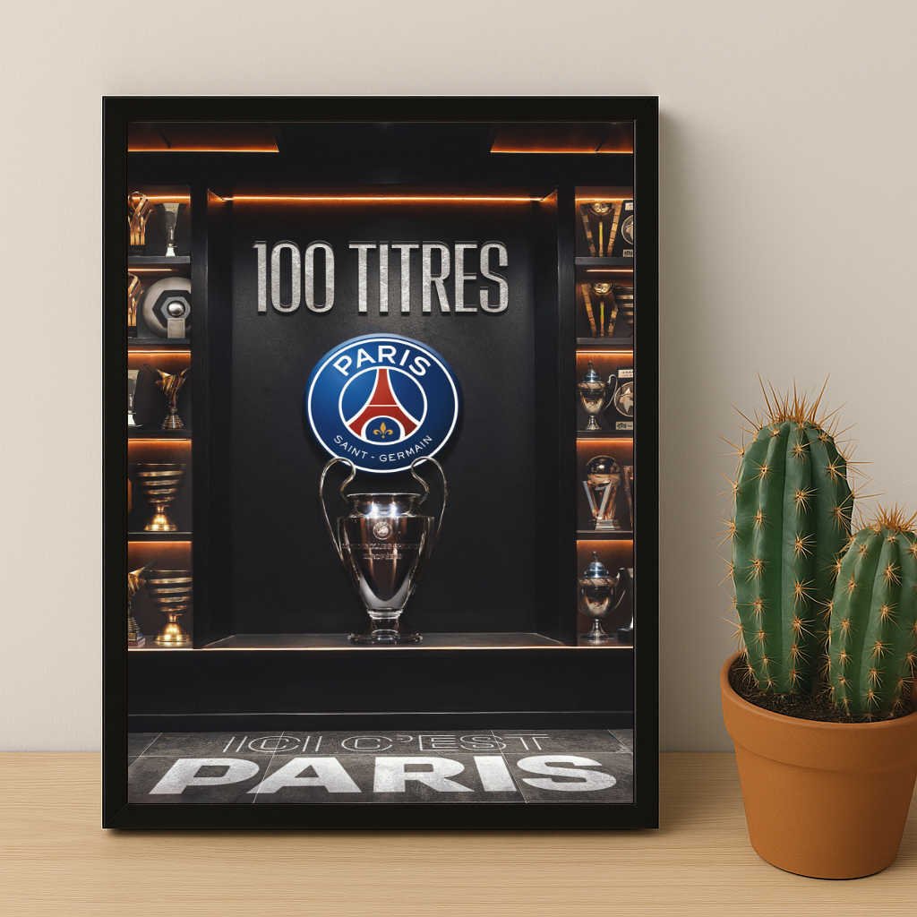 Cadre photo 100 Titres Paris Saint-Germain Ligue des champions