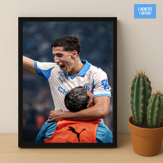 Poster encadrée Olympique de Marseille - Nayef Aguerd