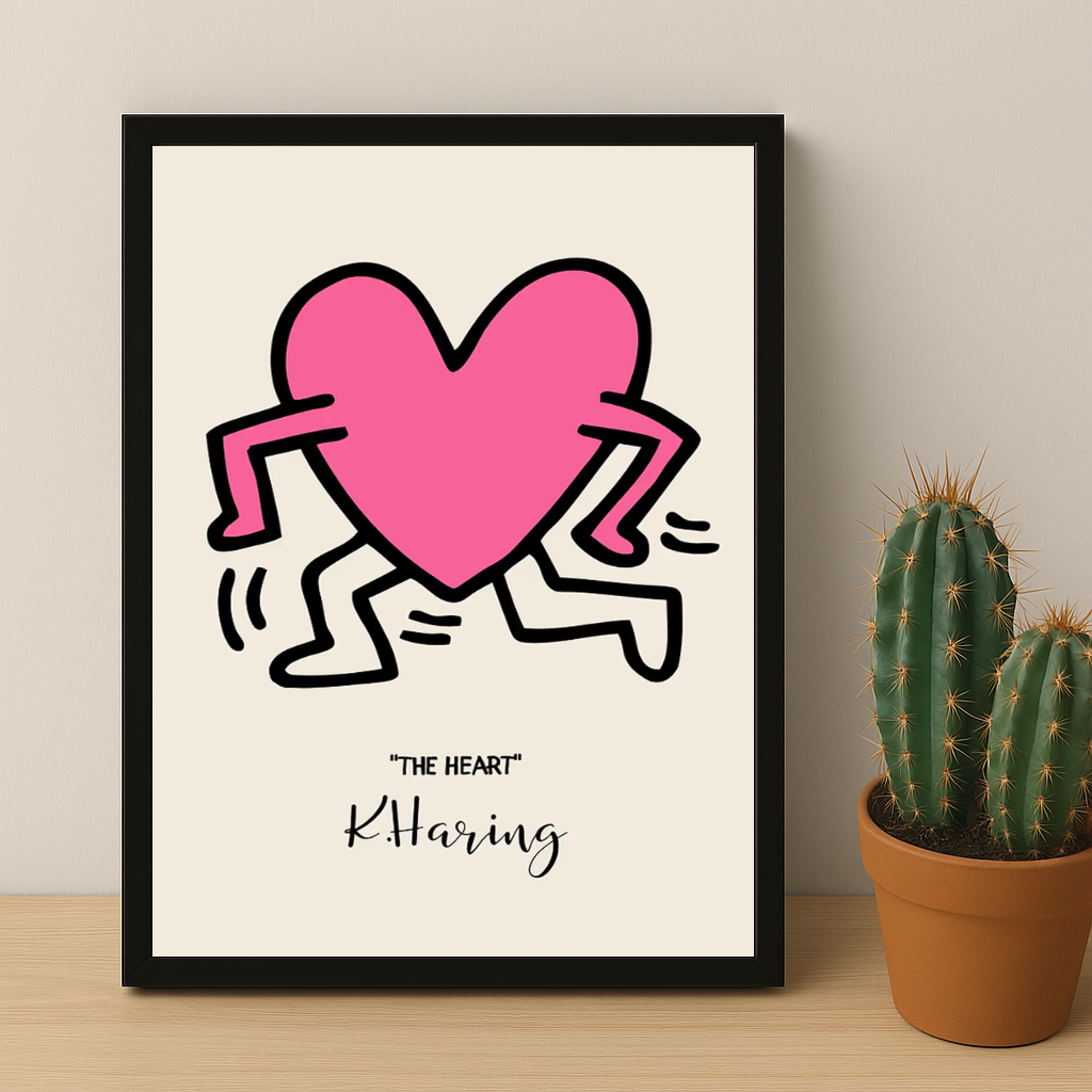 Cadre photo Keith Haring "The Heart"