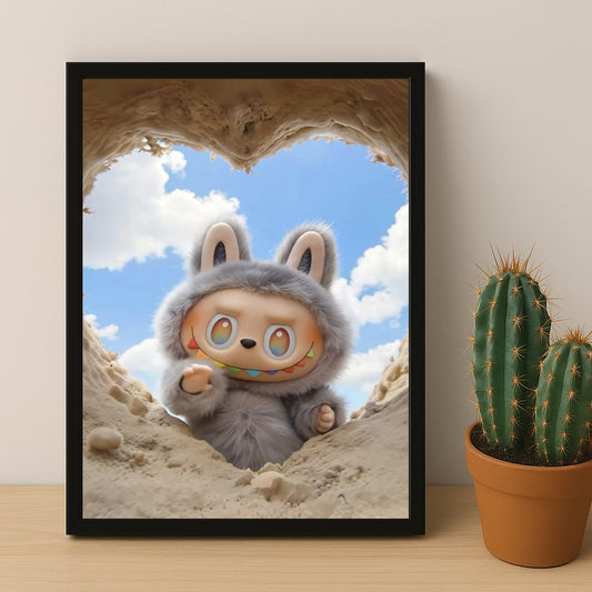 Poster Labubu - Coeur de sable