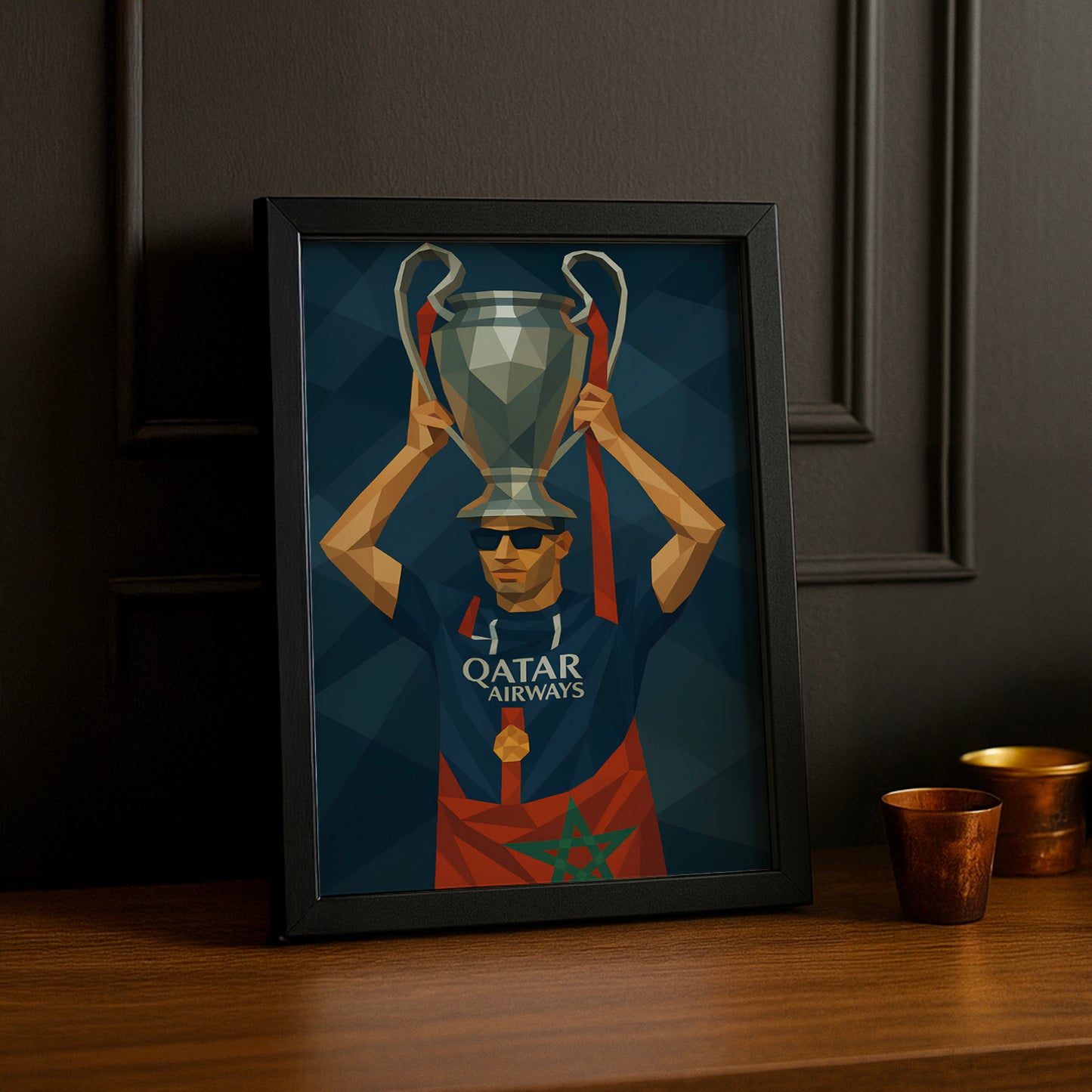 Cadre photo PSG illustration Achraf Hakimi
