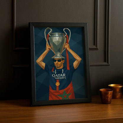 Cadre photo PSG illustration Achraf Hakimi