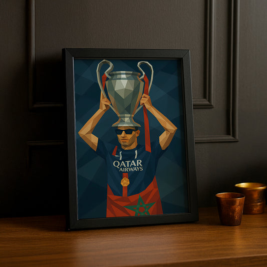 Cadre photo PSG illustration Achraf Hakimi