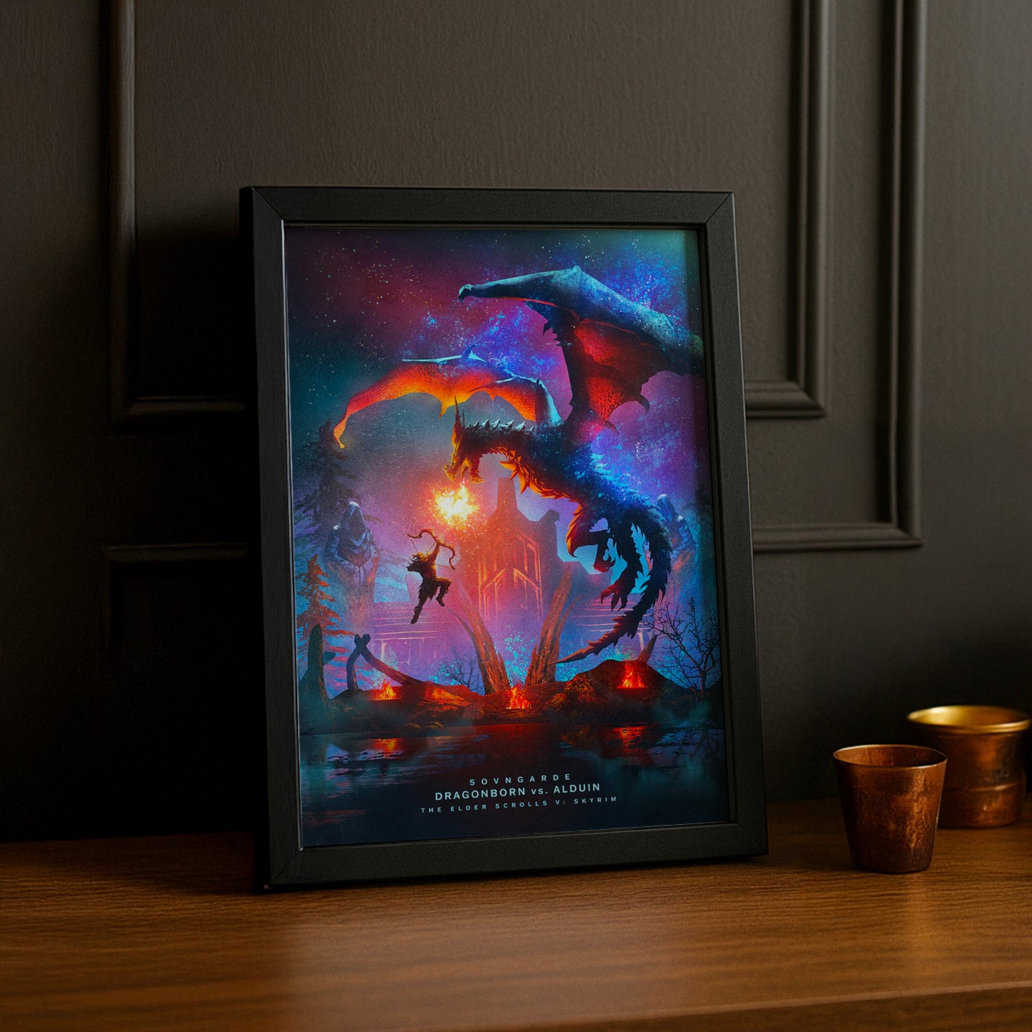 Cadre Photo Skyrim - Dragonborn vs Alduin