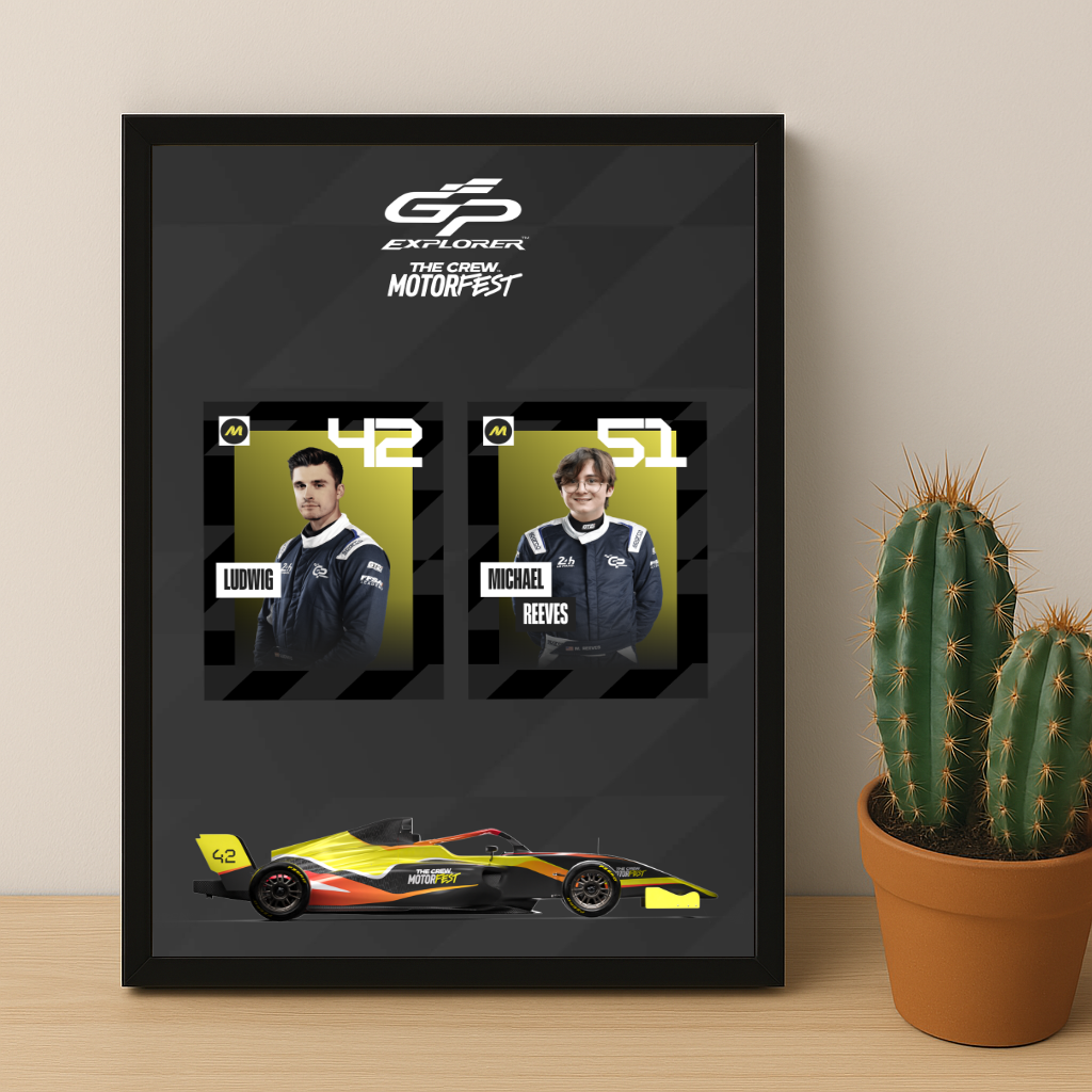 Cadre Photo GP Explorer Ludwig x Reevs x The Crew Motorfest – Affiche Encadrée Officielle Course & Gaming