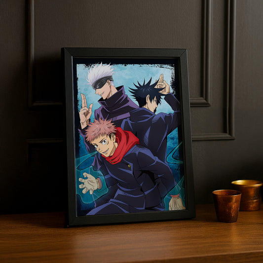 Cadre Photo Jujutsu Kaisen - Group Itadori, Fushiguro, Gojo