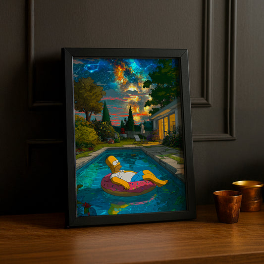 Cadre Photo Les Simpsons - Homer Bouée Donuts