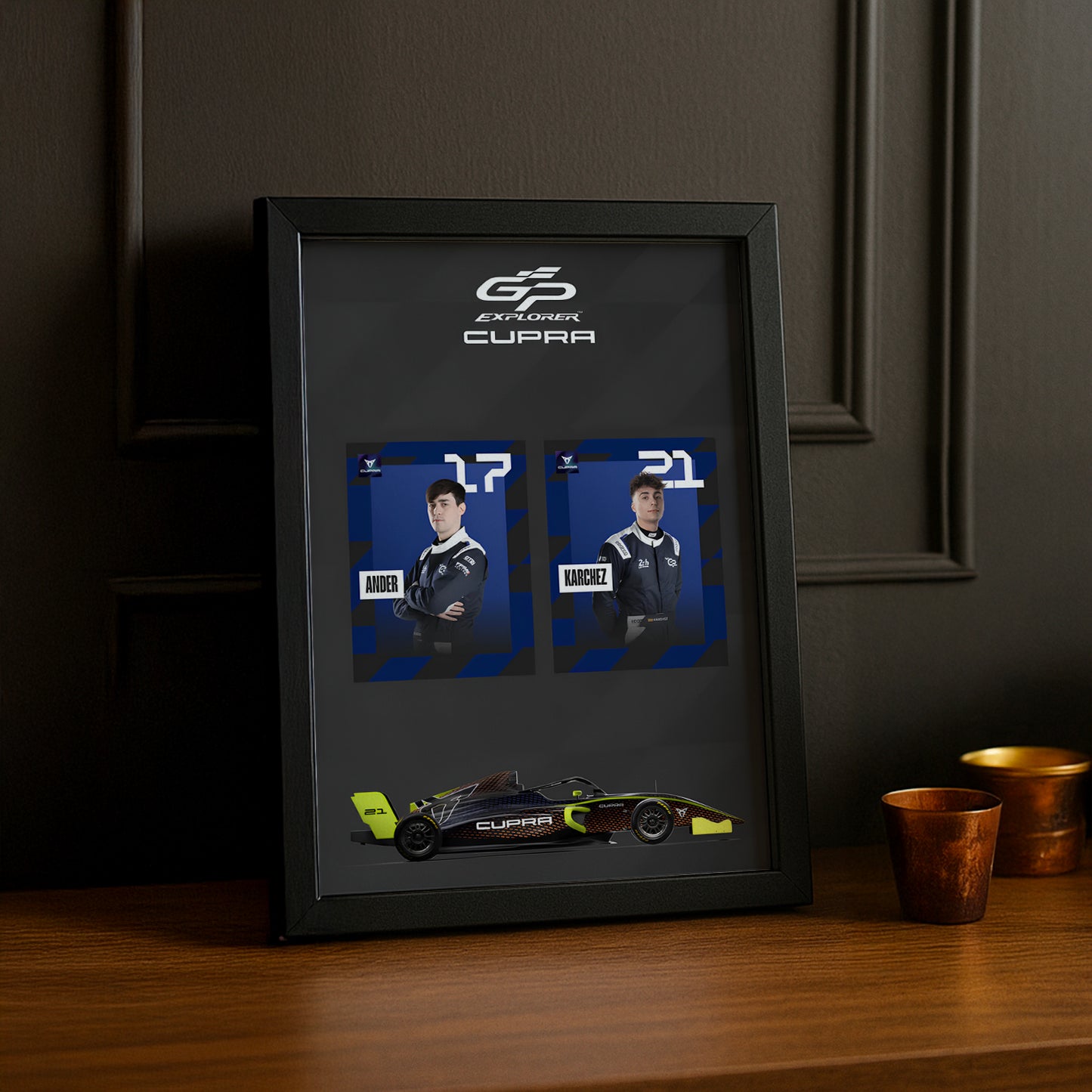 Cadre Photo GP Explorer Ander x Karchez – Monoplace Cupra | Édition Collector