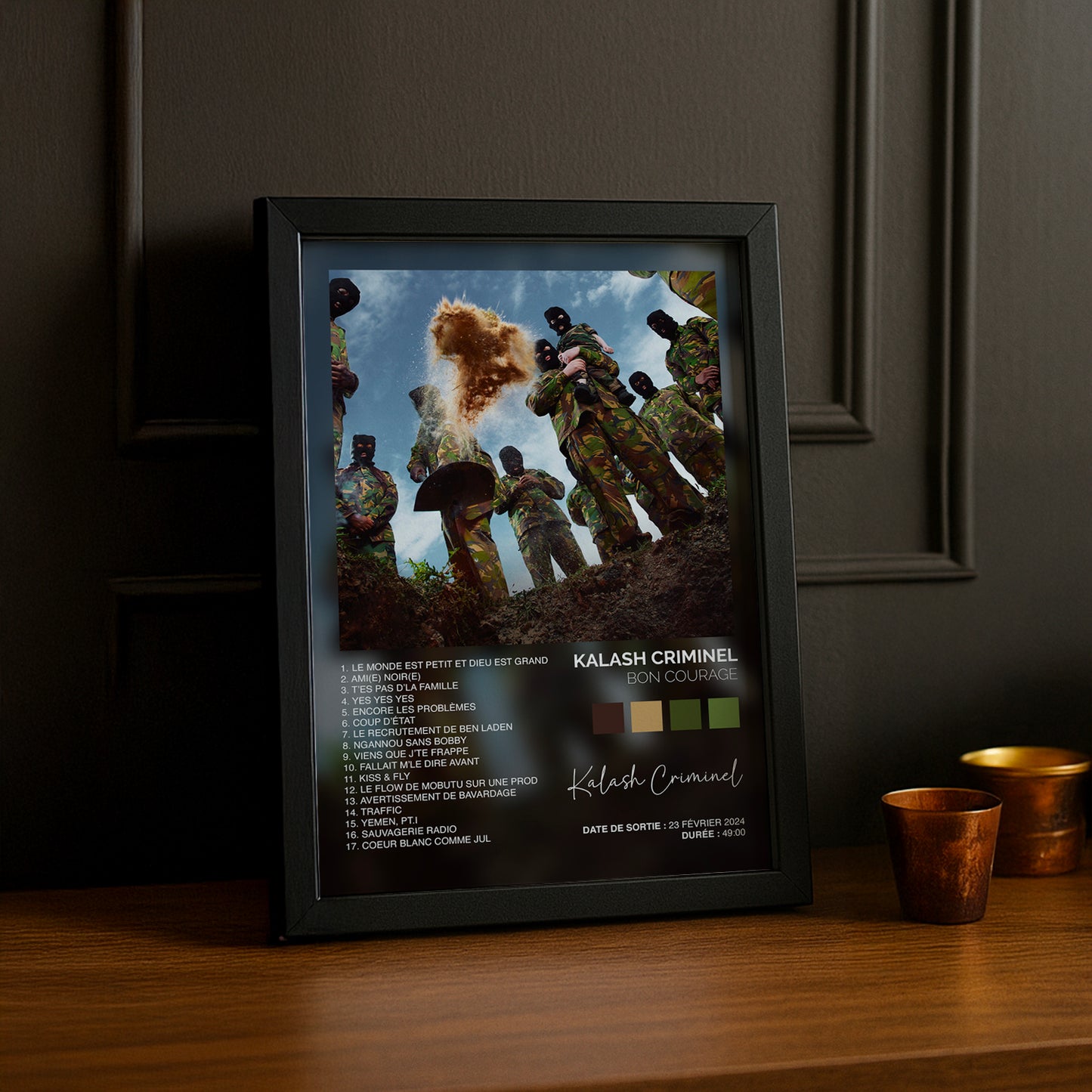 Cadre photo Album Musicaux - Bon Courage de Kalash Criminel