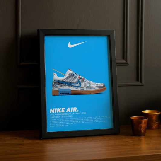 Cadre photo Nike Air Rubber Dunk Off-White UNC