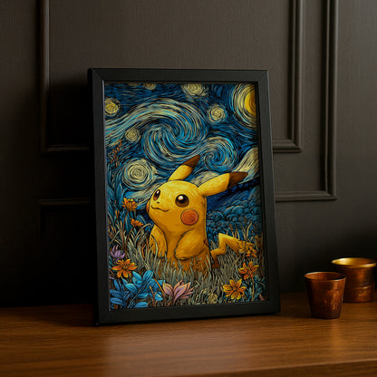 Poster Photo Pokémon - Pikachu Flowers