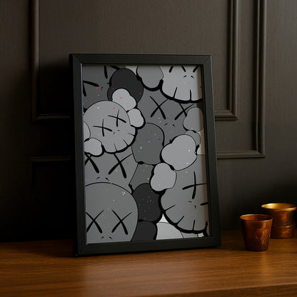 Cadre photo Kaws Gris