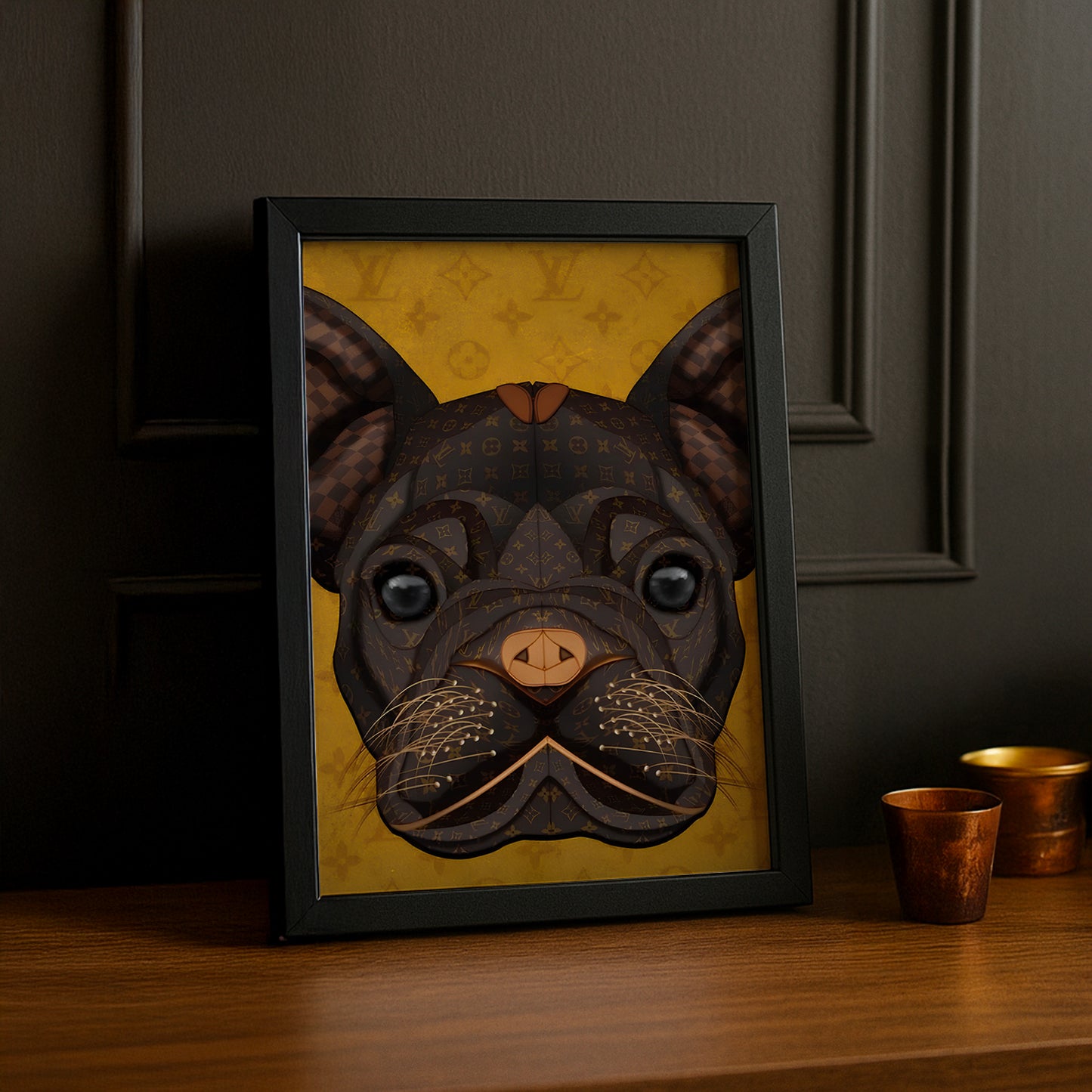 Cadre photo Louis Vuitton - Dog Illustration