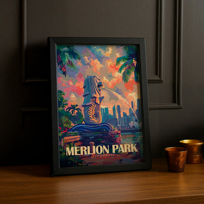 Cadre photo Merlion Park Singapore