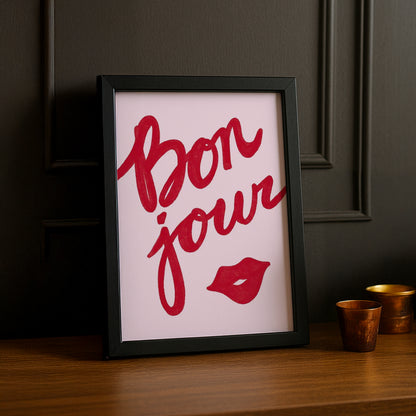 Cadre photo Citation - Bonjour